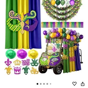 Mardi Gras Party Decoration Bundle - Purple, Green & Gold